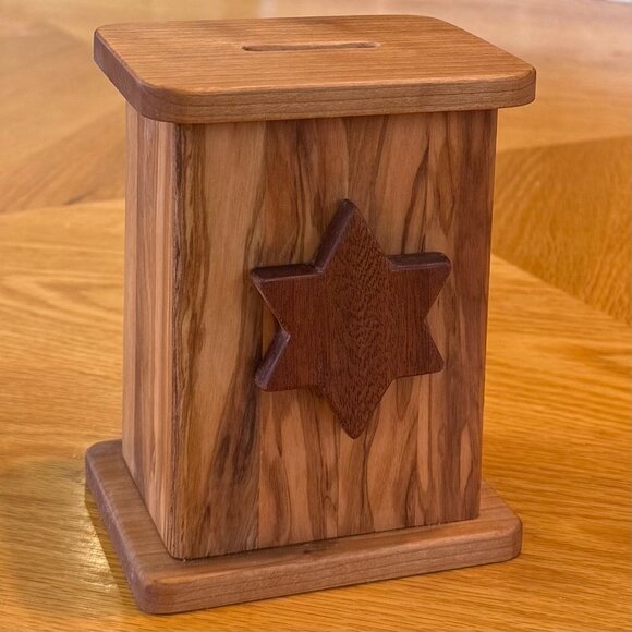 Hand Crafted Other - Tzedakah Charity Box Olive / Sapele / Cherry Hardwoods HandCrafted Star of David